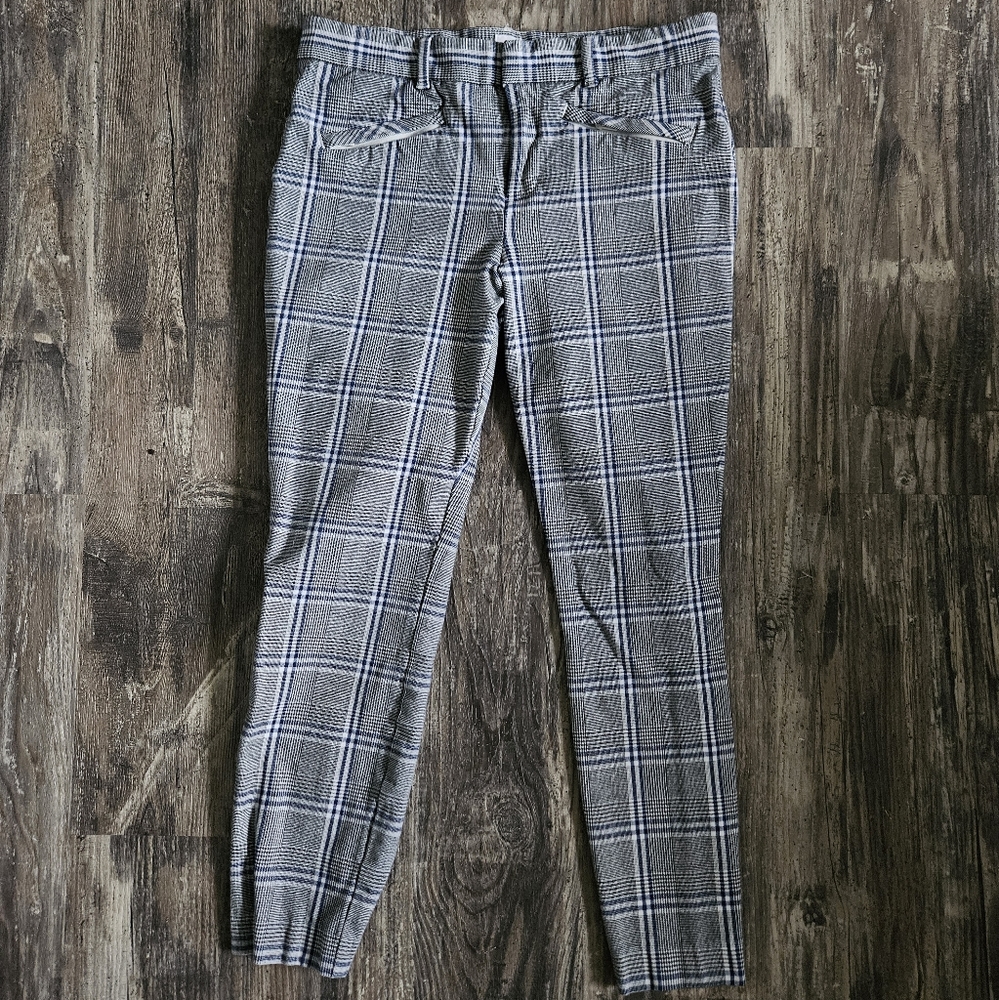 GAP Signature Skinny Ankle Plaid Pants, Size 8